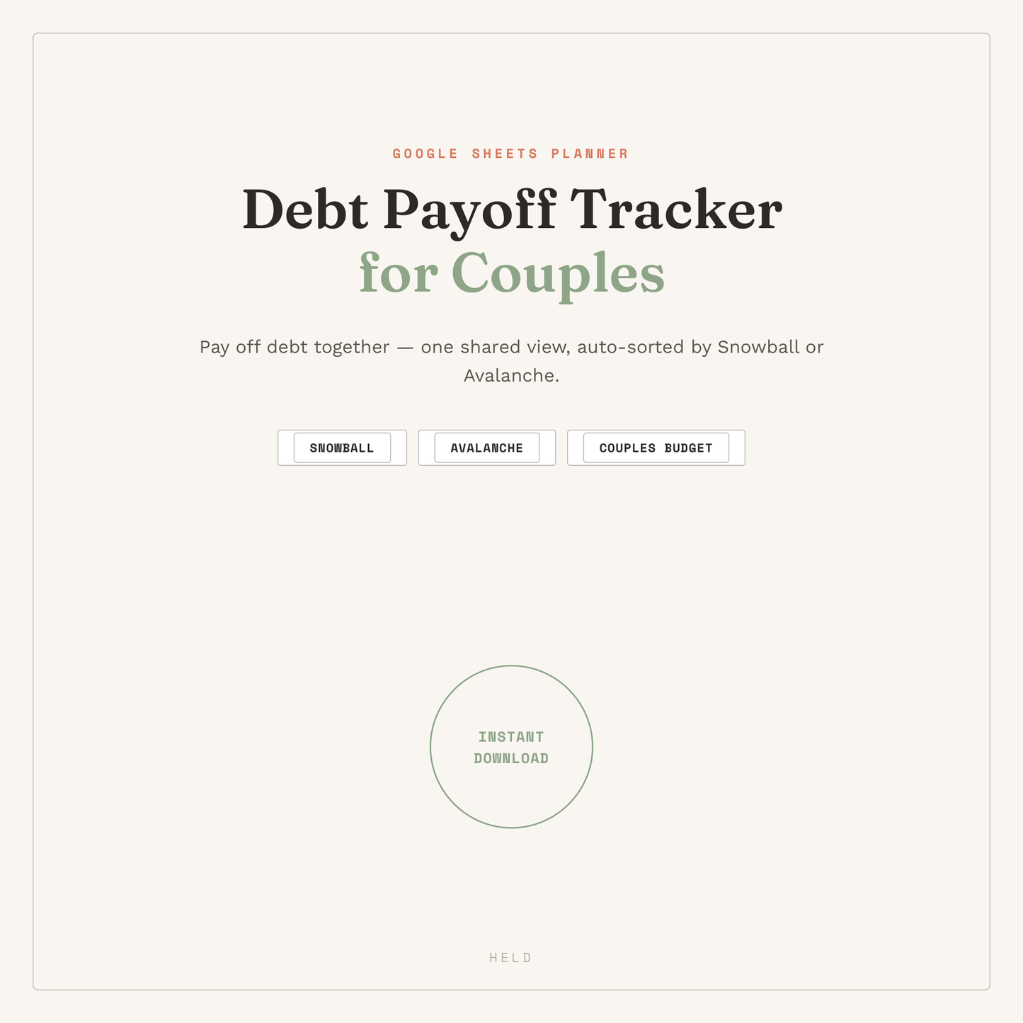 Debt Payoff Tracker for Couples