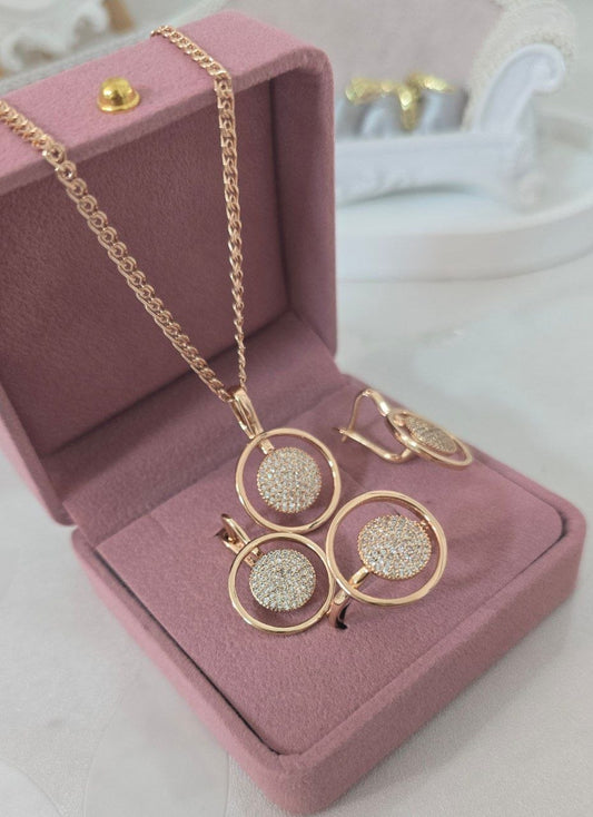 Radiant Eternal Circles Jewelry Set