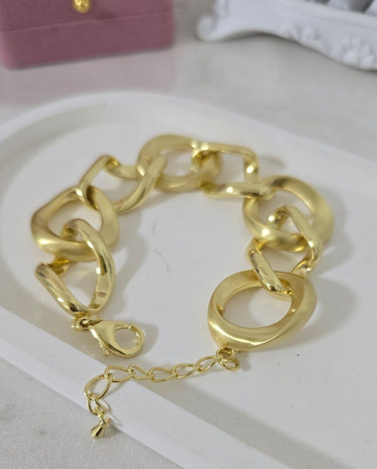 Italian-Style & 24k Gold-Plated Link Bracelet — Adjustable Fit