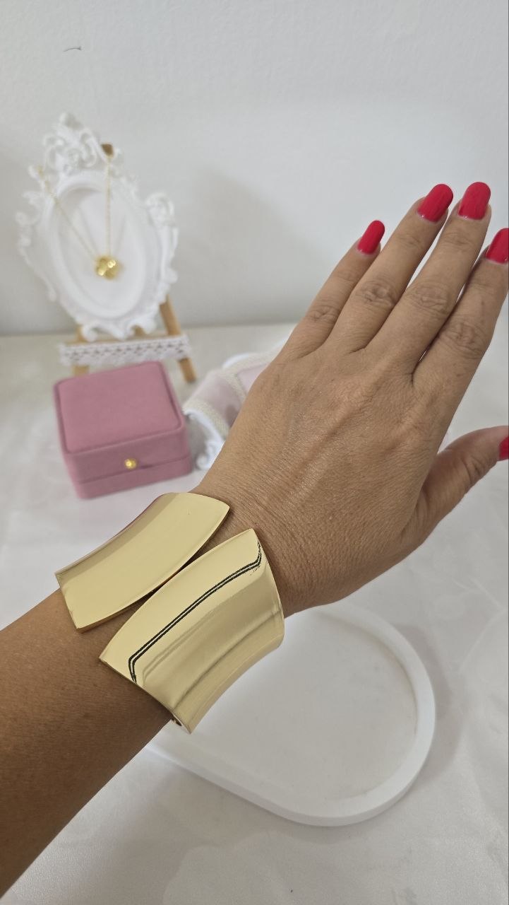 Bold Gold-Plated Cuff Bracelet