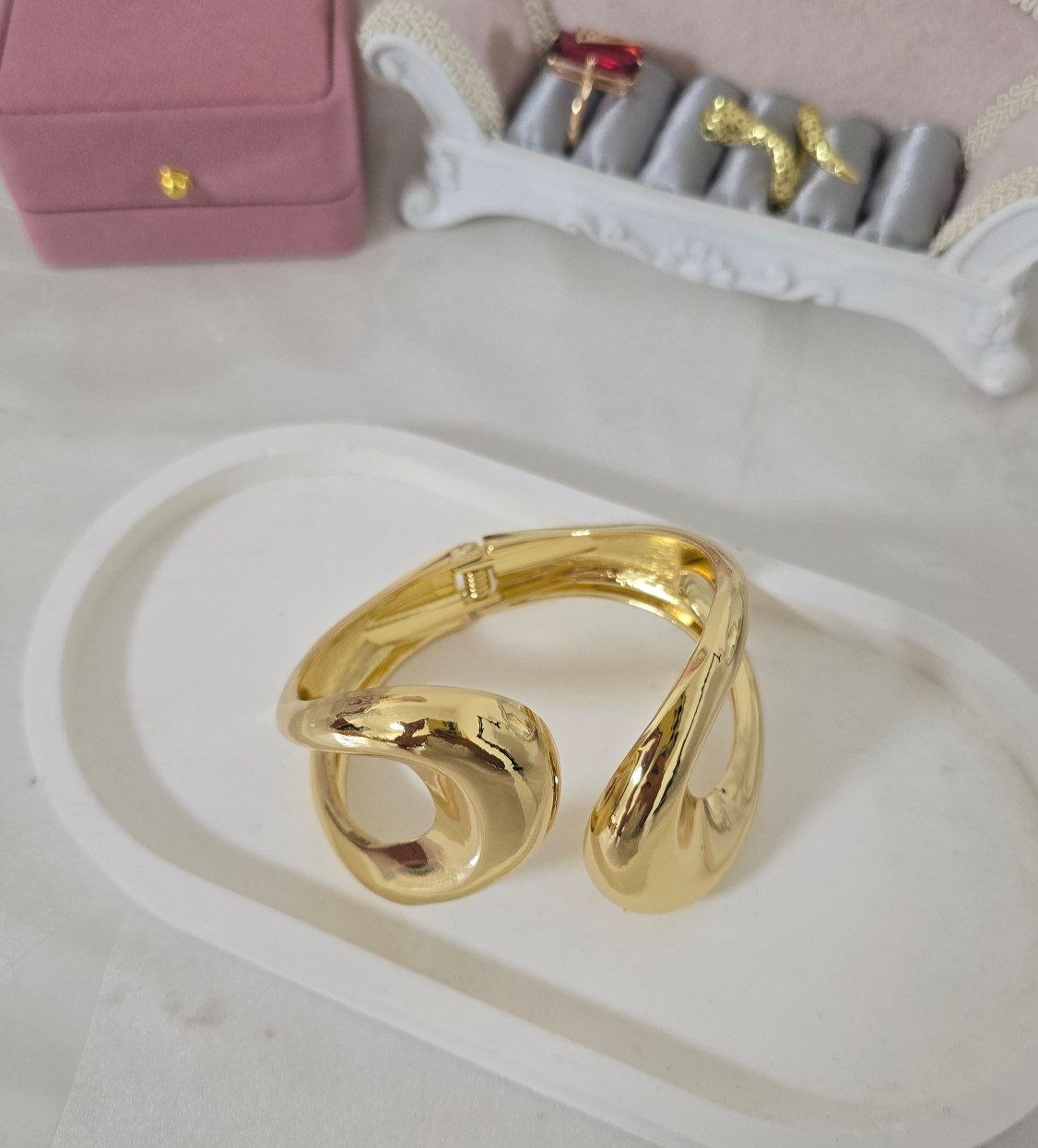Bold Gold-Plated Cuff Bracelet