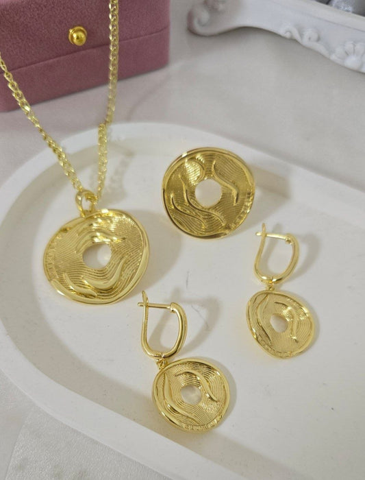 Italian-Style & 24k Gold-Plated Abstract Circle Jewelry Set