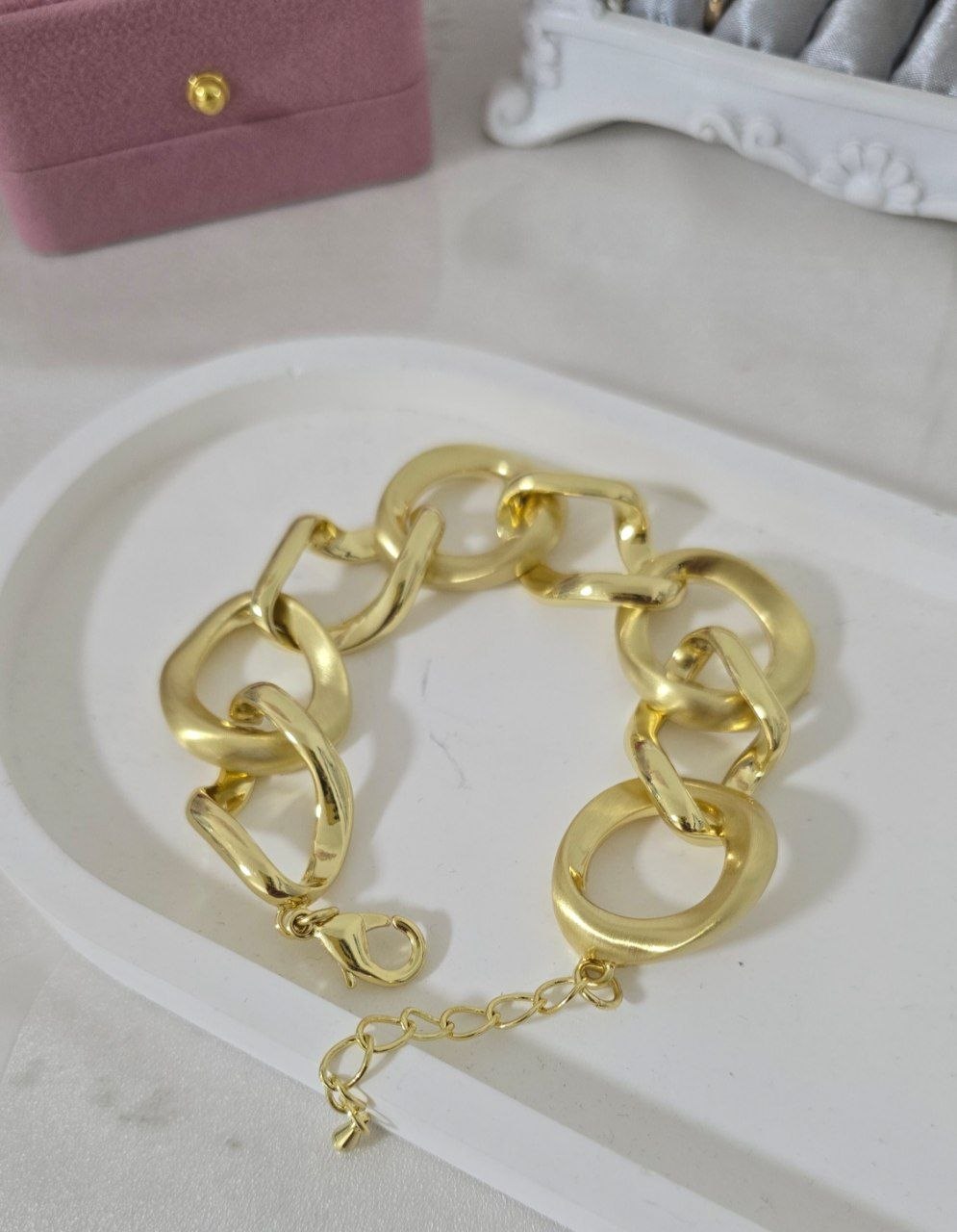 Italian-Style & 24k Gold-Plated Link Bracelet — Adjustable Fit