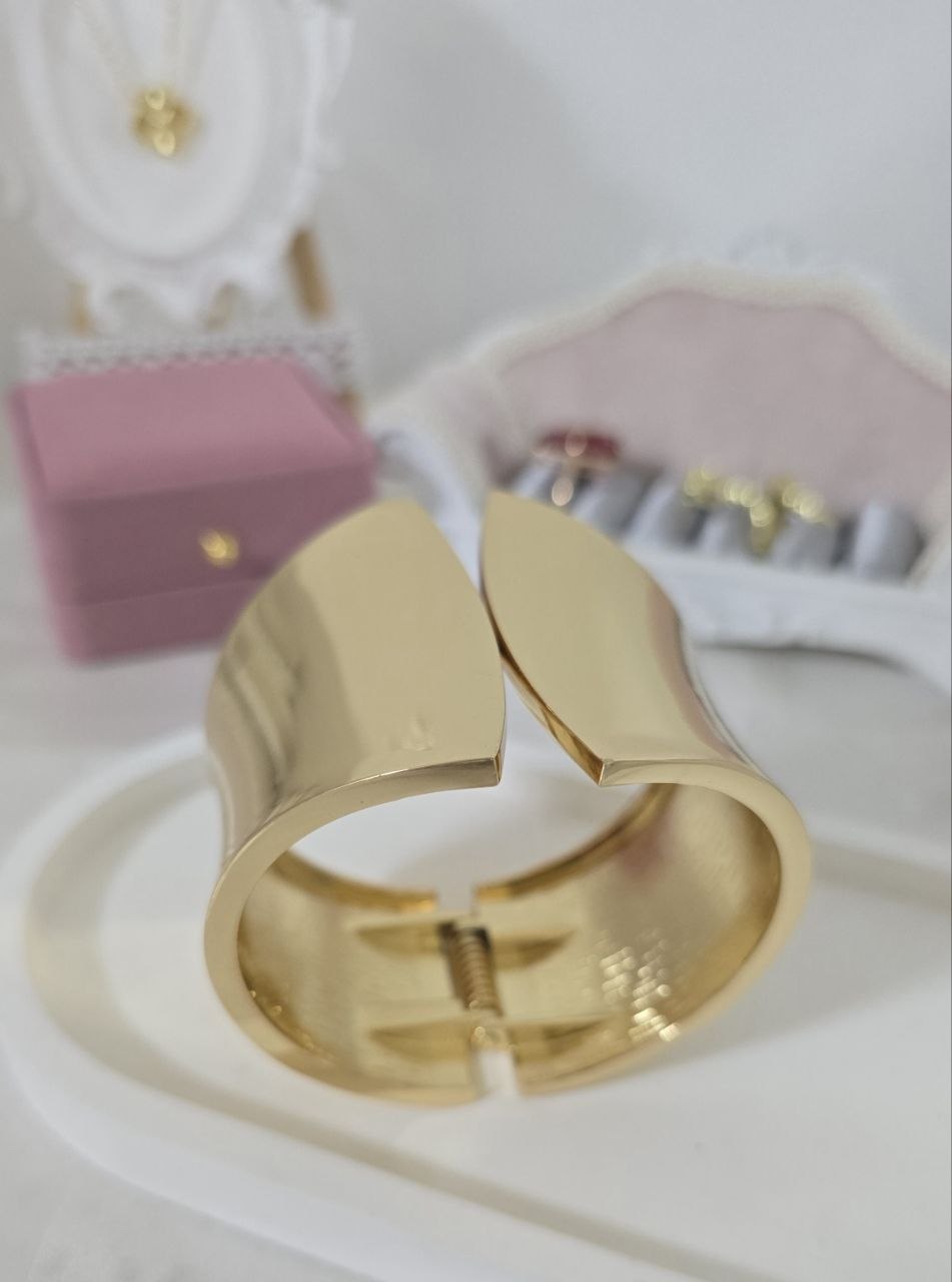 Bold Gold-Plated Cuff Bracelet