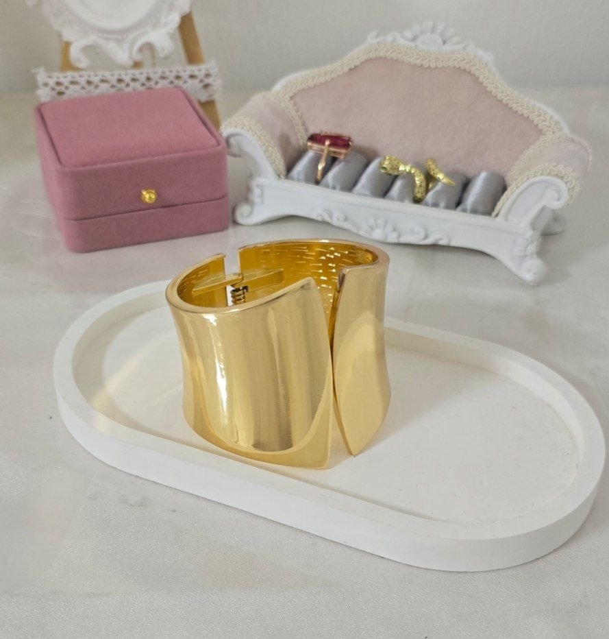 Bold Gold-Plated Cuff Bracelet