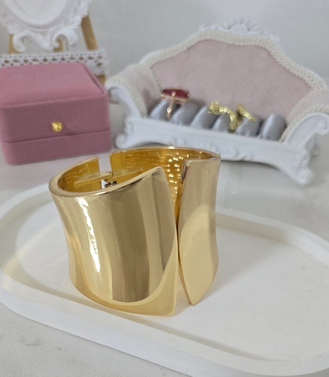 Bold Gold-Plated Cuff Bracelet
