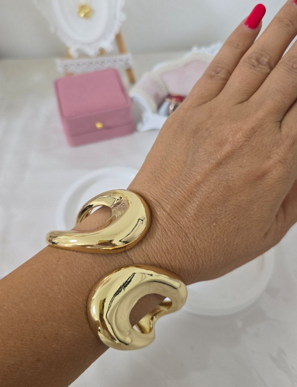 Bold Gold-Plated Cuff Bracelet