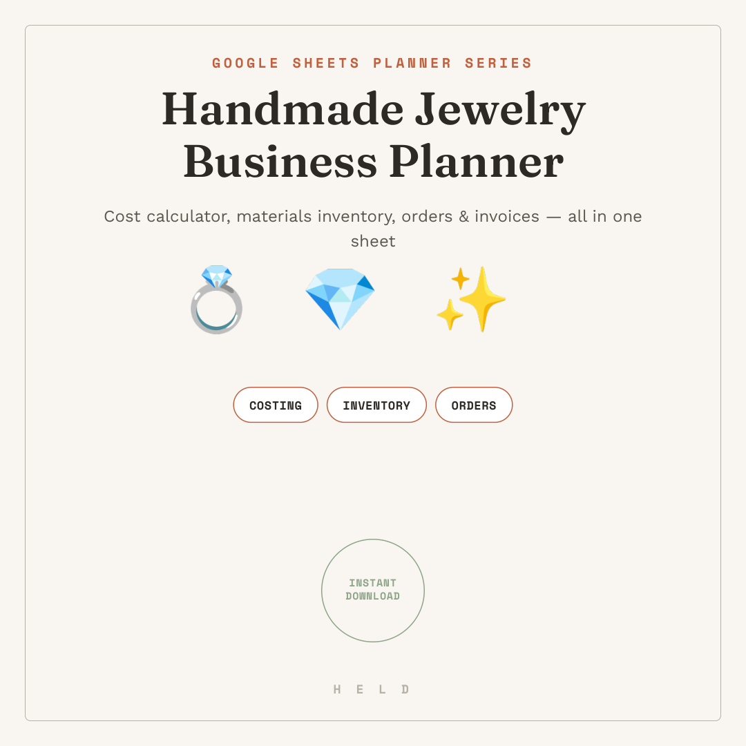 Handmade Jewelry Business Planner