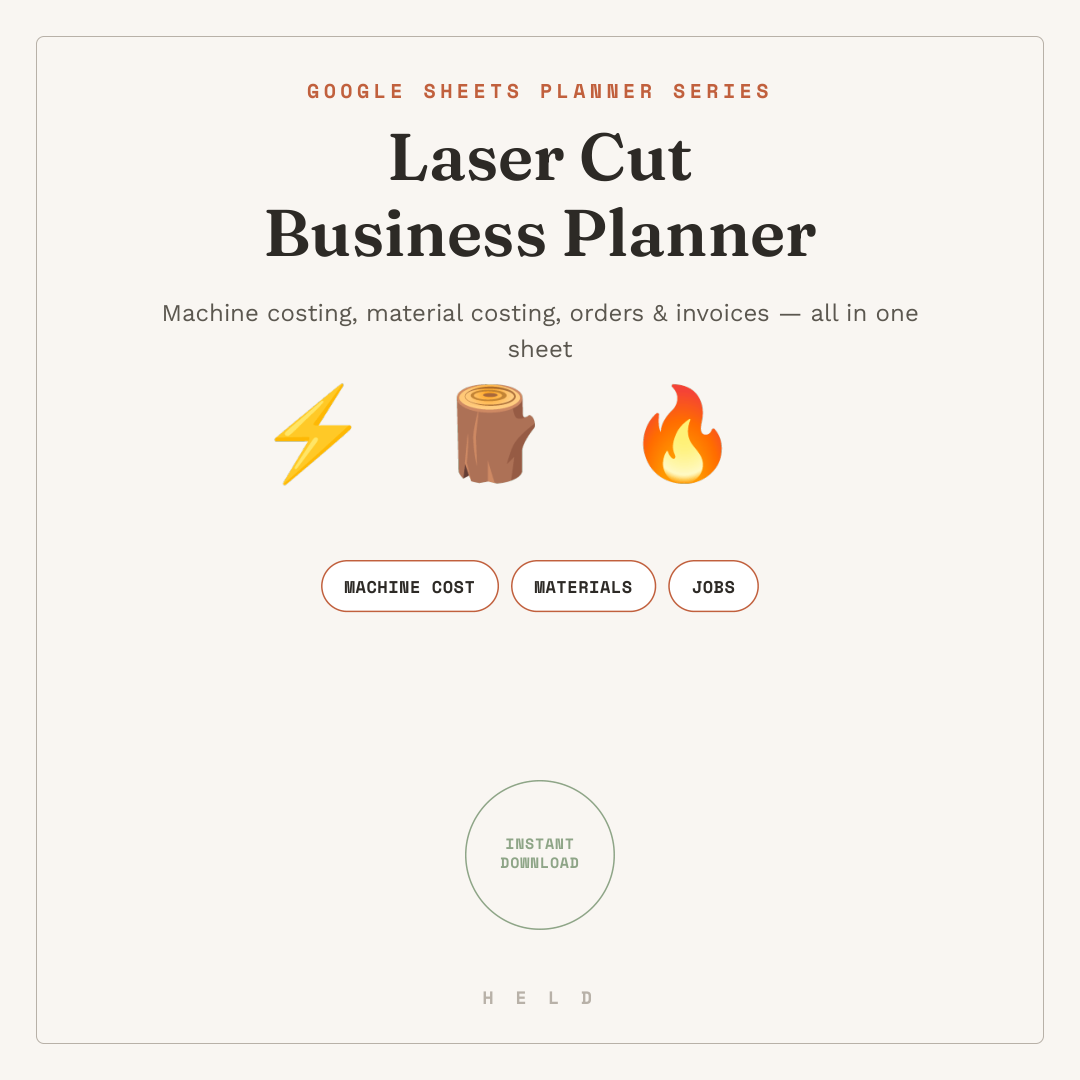 Laser Cut Business Planner