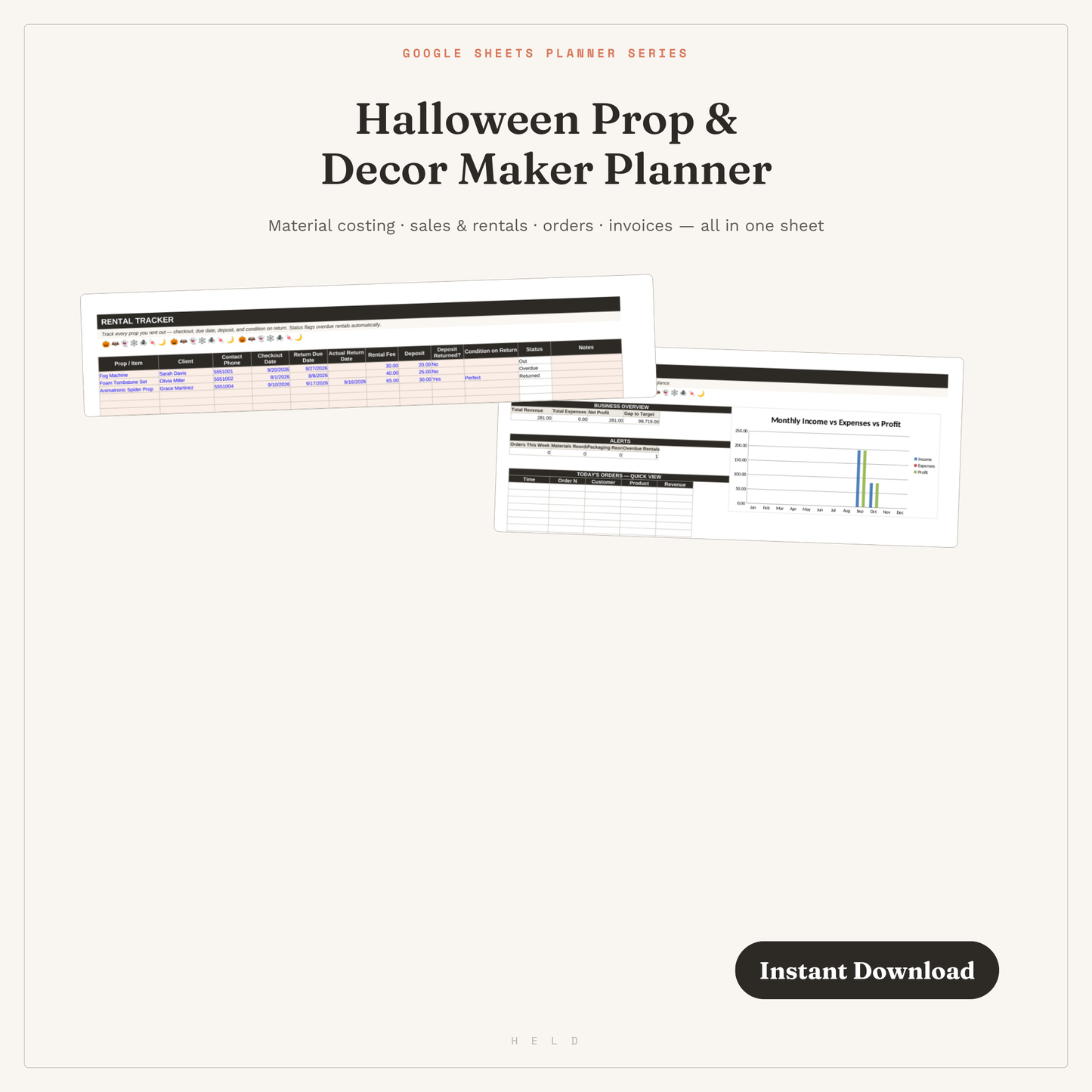 Halloween Prop & Decor Maker Planner