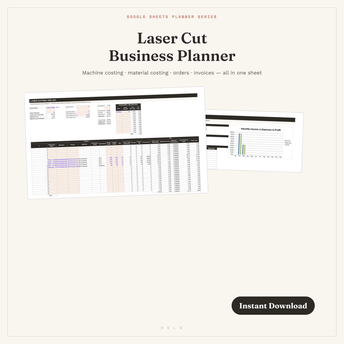 Laser Cut Business Planner