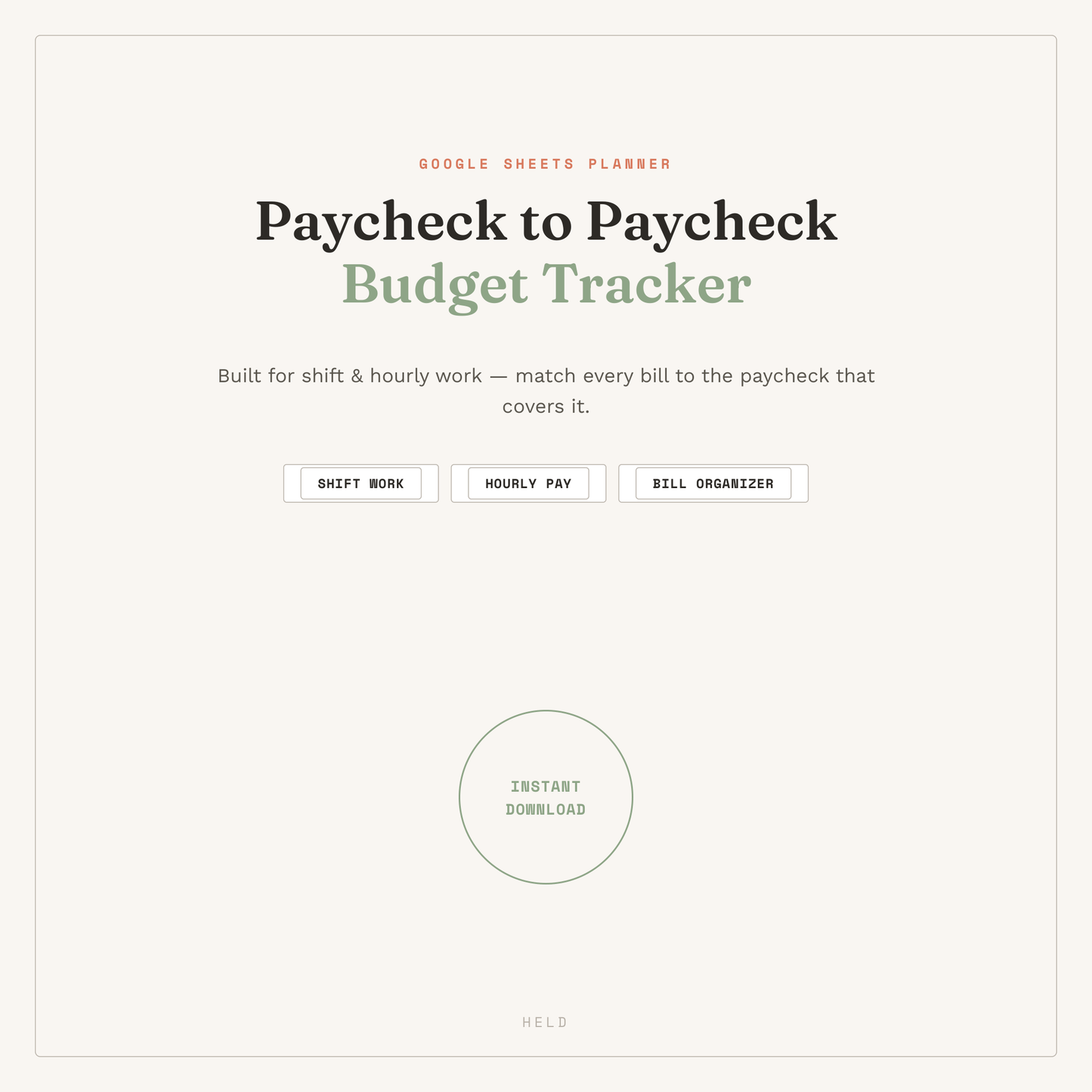 Paycheck-to-Paycheck Budget for Shift Workers