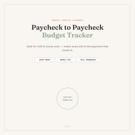 Paycheck-to-Paycheck Budget for Shift Workers
