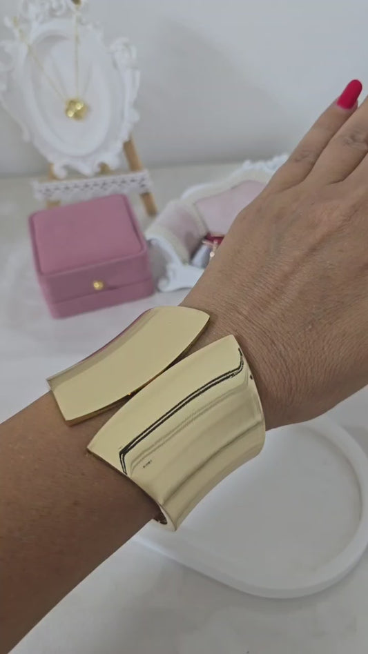 Bold Gold-Plated Cuff Bracelet